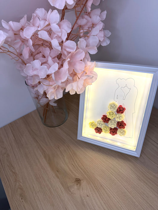 Cadre mariés fleuris